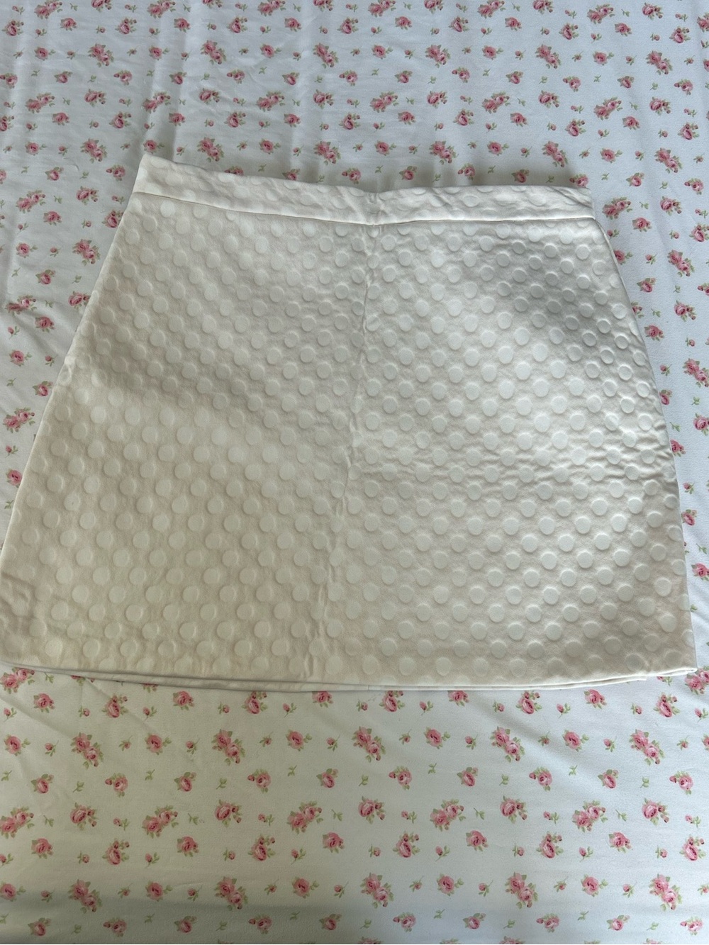 Topshop Cream Textured Circle Mini Skirt